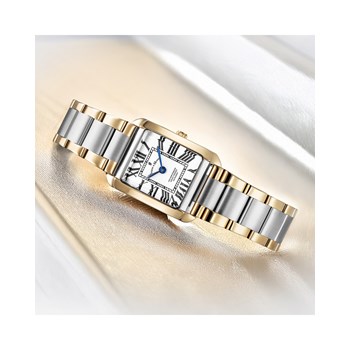 Montre femme - Mouvement quartz suisse 2 aiguilles - Bracelet argent or