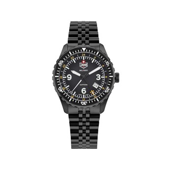 Montre homme - Mouvement Suisse Ronda GMT avec 3 aiguilles et date - Bracelet noir