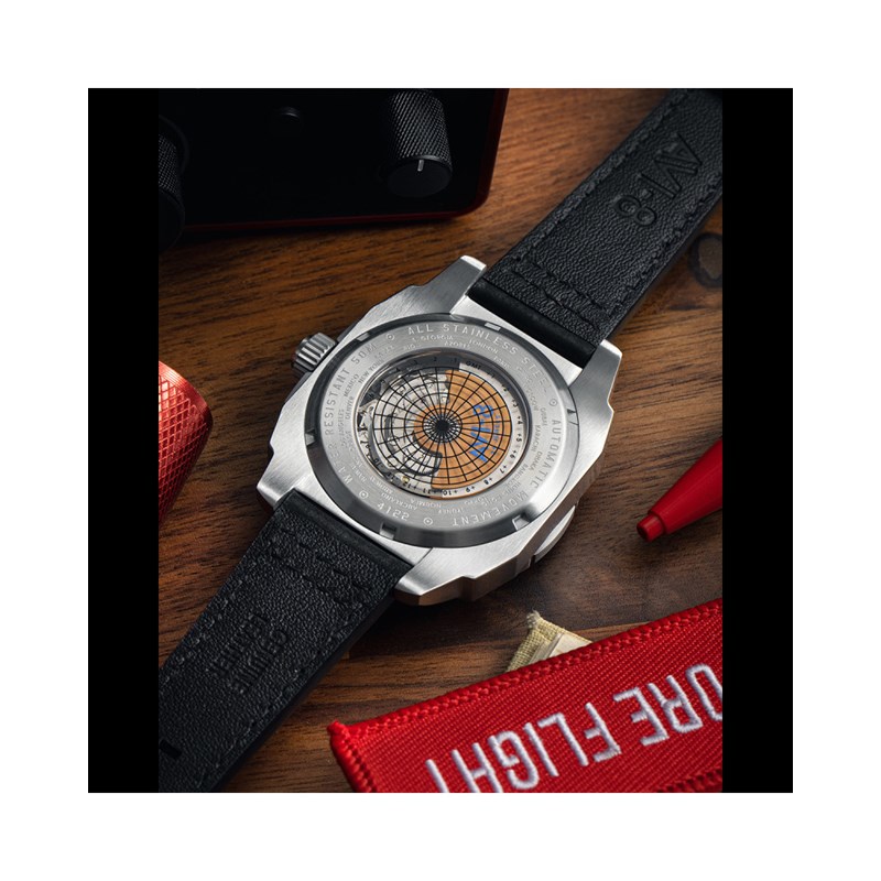 HAWKER HUNTER ATLAS GMT AUTOMATIC - Mouvement automatique japonais 24H - Bracelet noir - vue 5