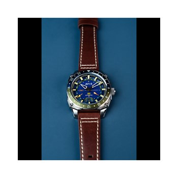 HAWKER HUNTER ATLAS GMT AUTOMATIC - Mouvement automatique japonais 24H - Bracelet marron