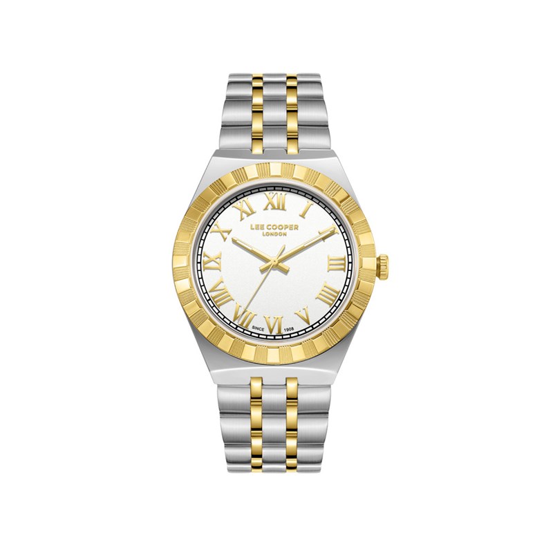 JAYDEN - Montre Homme - Analogique Mouvement 3 aiguilles - Boitier rond en métal - Bracelet en métal - Cadran blanc