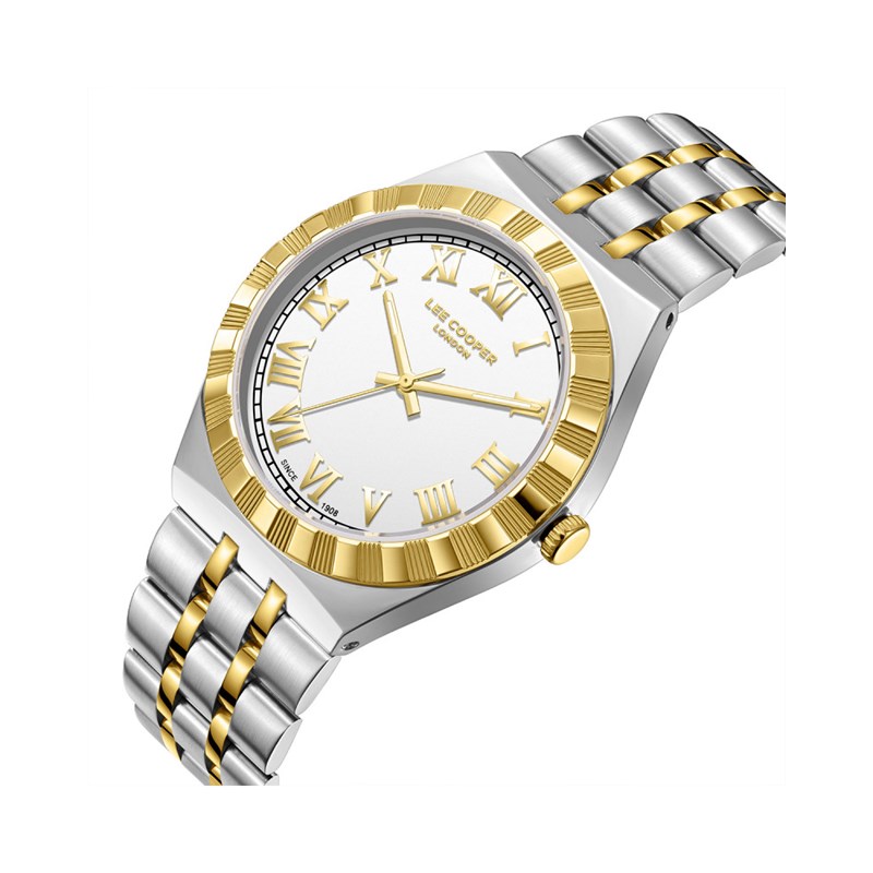 JAYDEN - Montre Homme - Analogique Mouvement 3 aiguilles - Boitier rond en métal - Bracelet en métal - Cadran blanc - vue 2