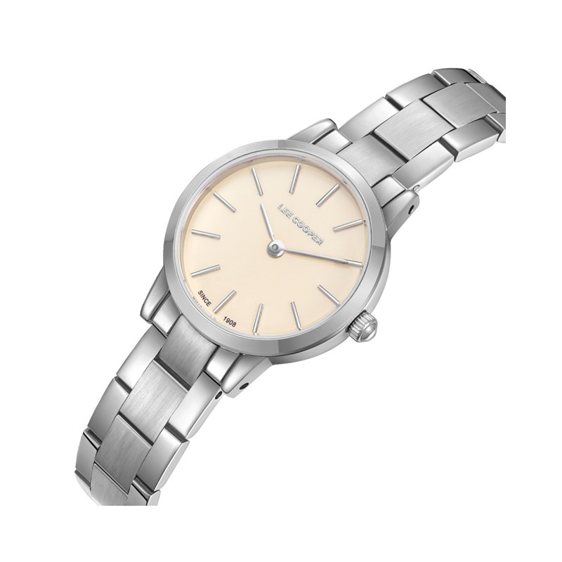 MARGARET - Montre Femme - Analogique Mouvement 2 aiguilles - Boitier rond en métal - Bracelet en métal - Cadran beige - vue 2