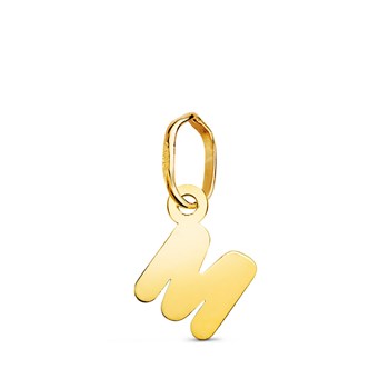 Pendentif Or 18 Carats 750 Jaune - Initiale Lettre 'M' - Chaine Offerte