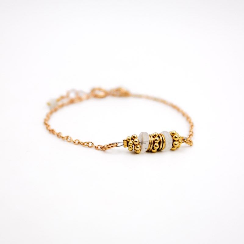Bracelet tige heishi Pierre de lune - JANE