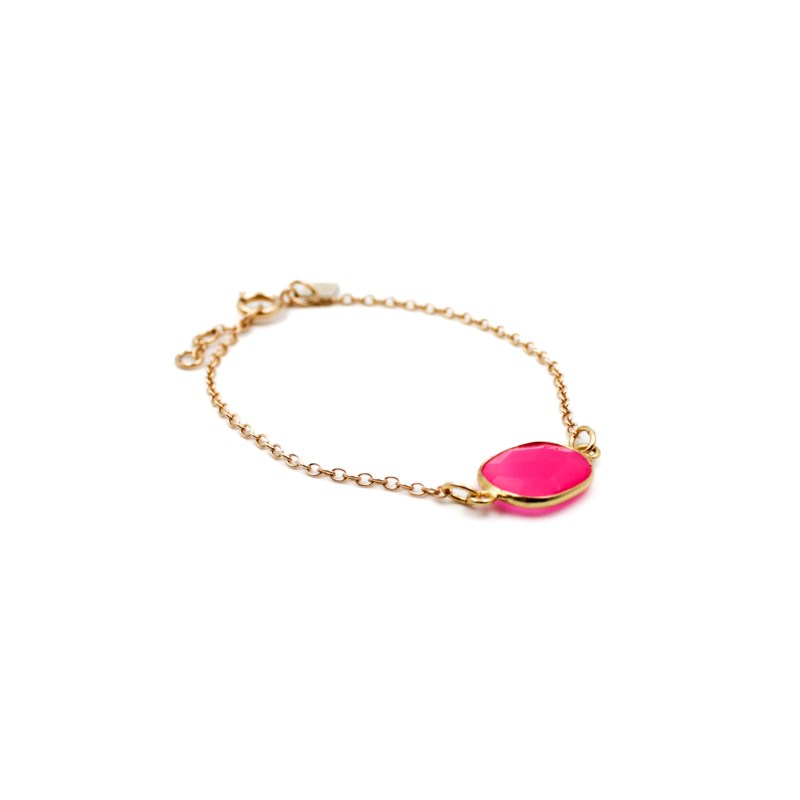 Bracelet pierres Calcédoine rose - CATHY