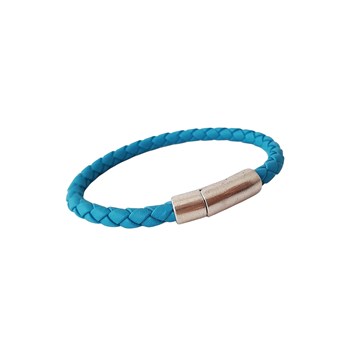 Bracelet cuir tressé homme turquoise Scott fait main