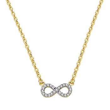 Collier Or 18 Carats 750 Bicolore Jaune et Blanc - Motif Infini / Infinity