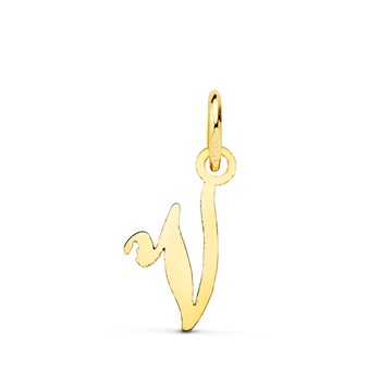 Pendentif Lettre 'V' Or 750 Jaune - Chaine Offerte