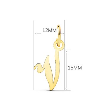 Pendentif Lettre 'V' Or 750 Jaune - Chaine Offerte
