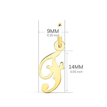 Pendentif Lettre 'F' Or 750 Jaune - Chaine Offerte