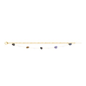 Bracelet en acier plaqué jaune avec tourmaline