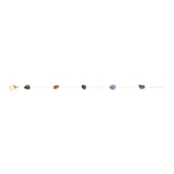 Bracelet en acier plaqué jaune avec tourmaline