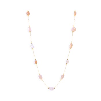 Collier en acier plaqué jaune avec pierres de soleil