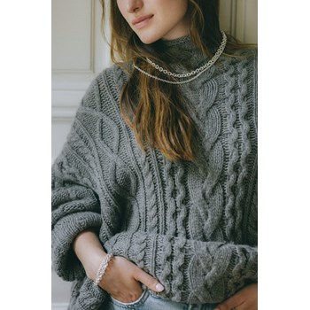 maxi collier plaqué argent - GASTON