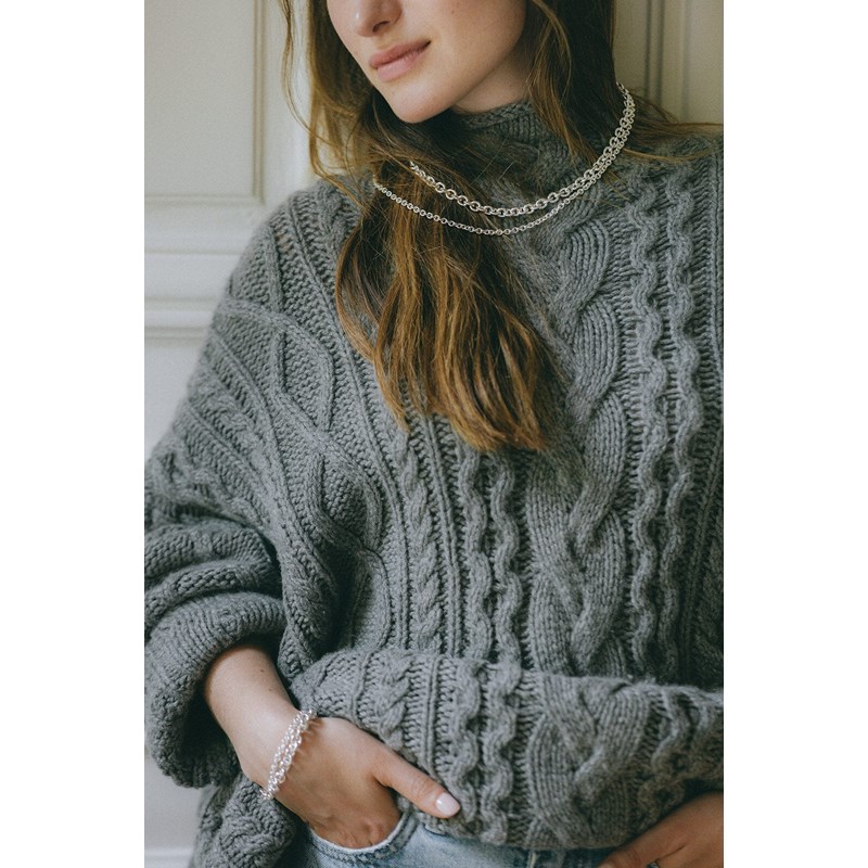 maxi collier plaqué argent - GASTON - vue 4