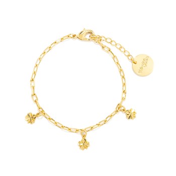 bracelet trèfles doré à l'or fin - LÉON