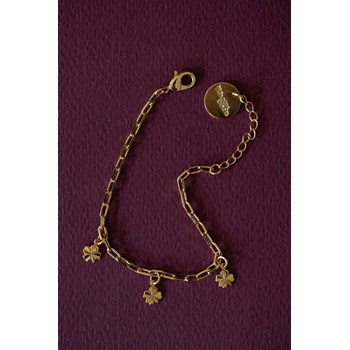 bracelet trèfles doré à l'or fin - LÉON