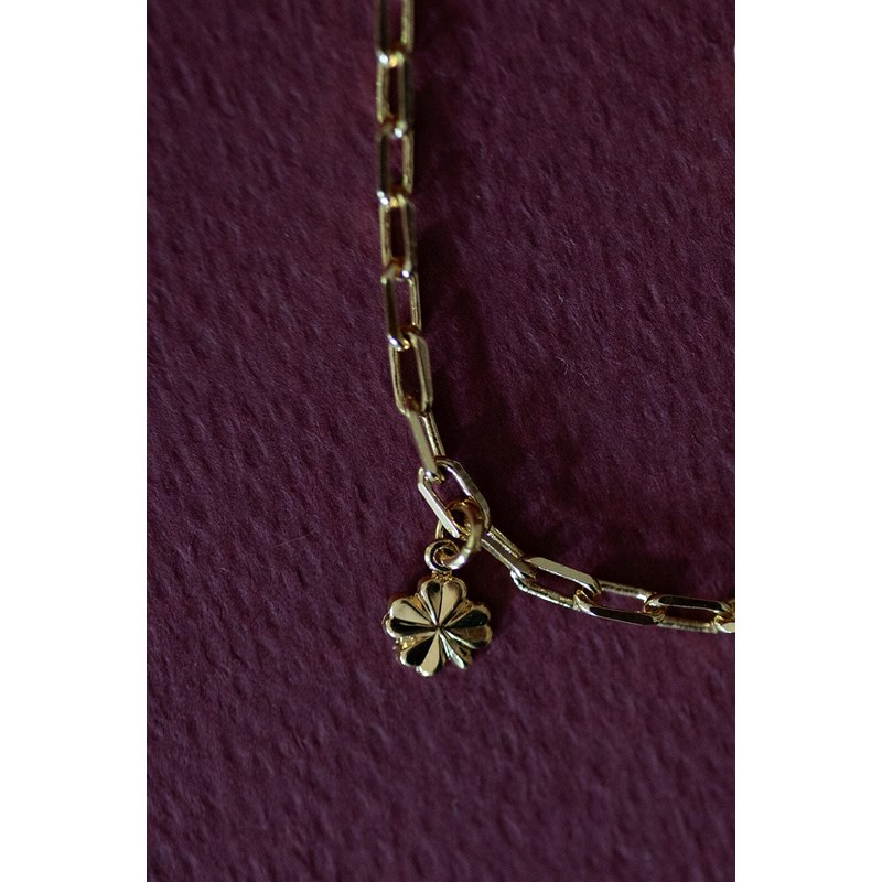 bracelet trèfles doré à l'or fin - LÉON - vue 5