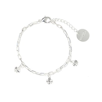 bracelet trèfles plaqué argent - LÉON