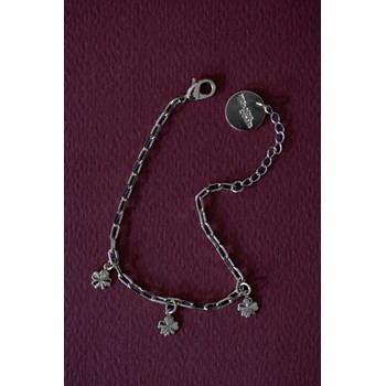 bracelet trèfles plaqué argent - LÉON