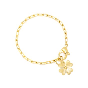 maxi bracelet trèfle doré à l'or fin - LÉON