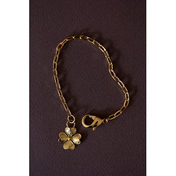 maxi bracelet trèfle doré à l'or fin - LÉON