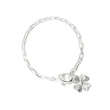 maxi bracelet trèfle plaqué argent - LÉON