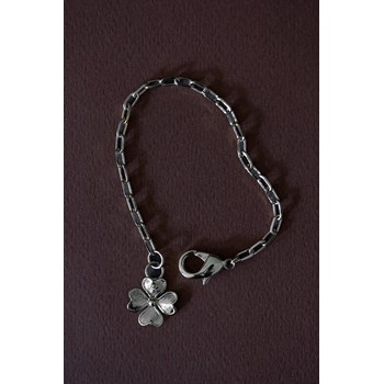 maxi bracelet trèfle plaqué argent - LÉON
