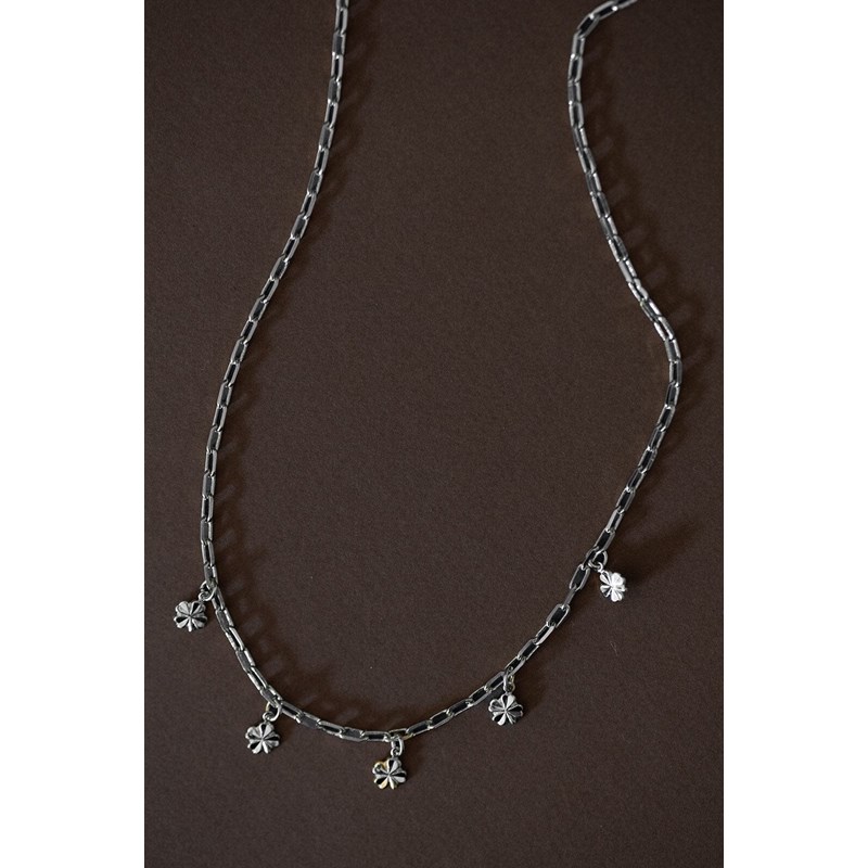 collier trèfles plaqué argent - LÉON - vue 3