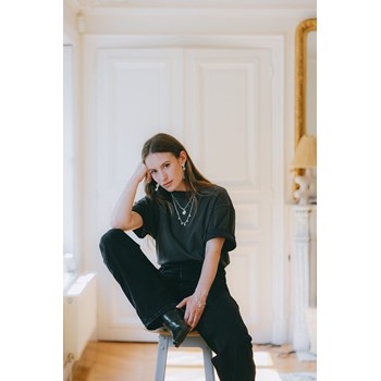 maxi collier trèfle plaqué argent - LÉON