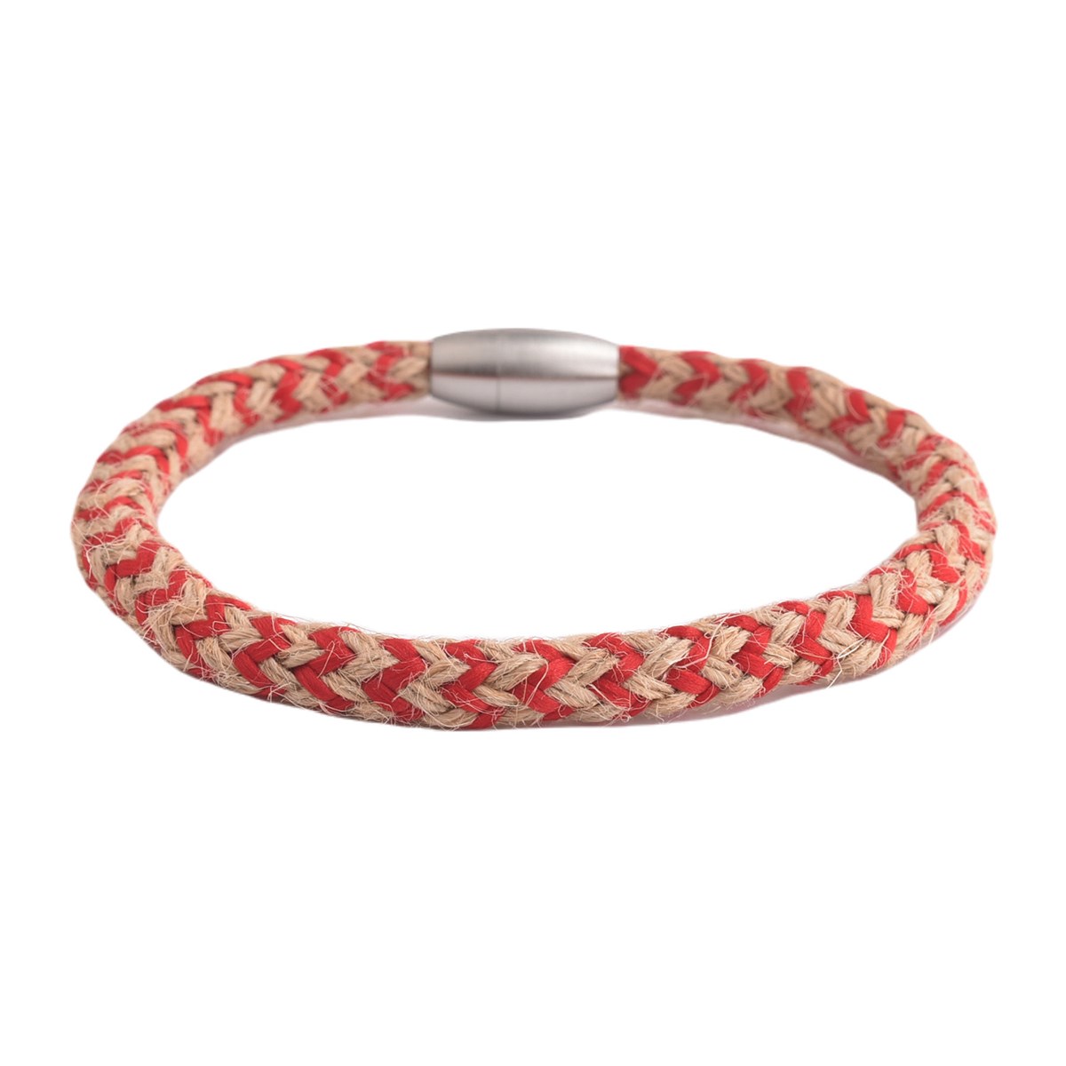 Bracelet Homme Cordon Rouge Et Beige - vue 3