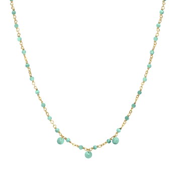 Collier En Argent Doré Pierre Naturelle Amazonite Pampilles Amazonite