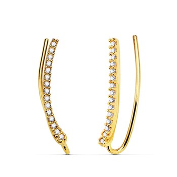 Boucles d'Oreilles Or 18 Carats 750 Jaune - Contours Grimpeurs