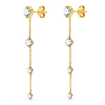 Boucles d'Oreilles Or 18 Carats 750 Jaune - Pendantes