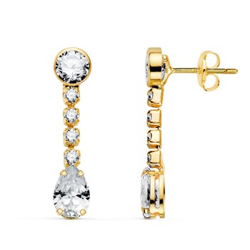 Boucles d'Oreilles Or 18 Carats 750 Jaune - Pendantes
