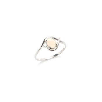 Bague opale, zirconium, Argent