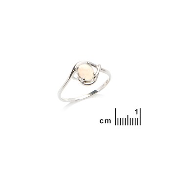 Bague opale, zirconium, Argent