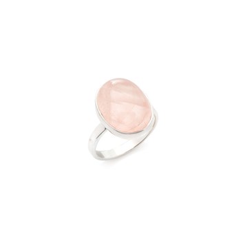Bague quartz rose, Argent 925
