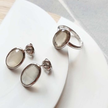 Bague pierre de lune, Argent