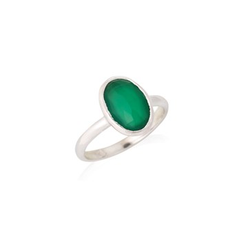 Bague onyx vert, Argent 925