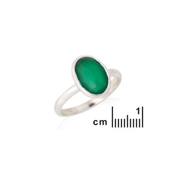 Bague onyx vert, Argent 925