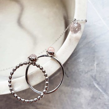 Bague quartz rose, Argent 925