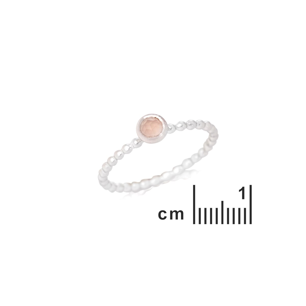 Bague quartz rose, Argent 925 - vue 2