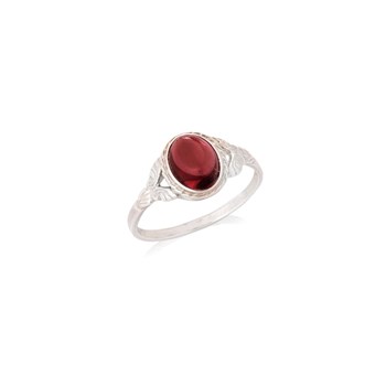 Bague grenat naturelle, Argent 925