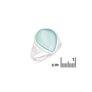 Bague agate aqua teintée, Argent
