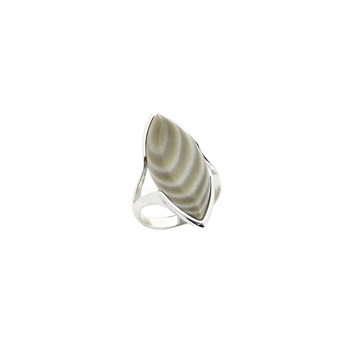 Bague silex rayé, Argent 925