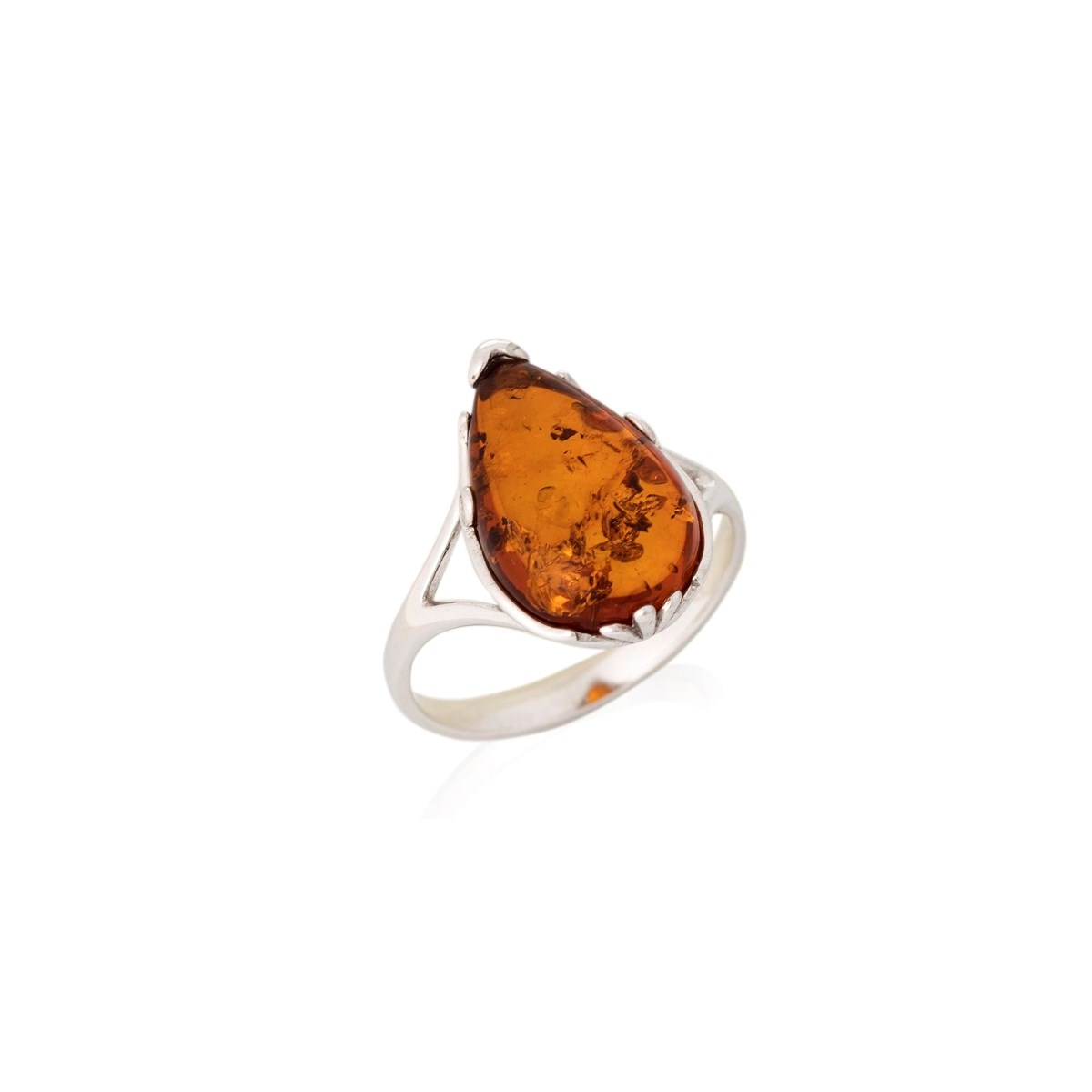 Bague ambre naturel, Argent 925