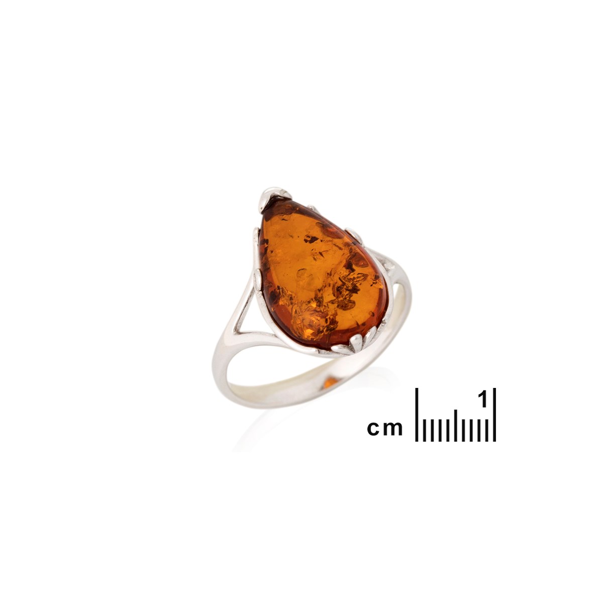 Bague ambre naturel, Argent 925 - vue 2