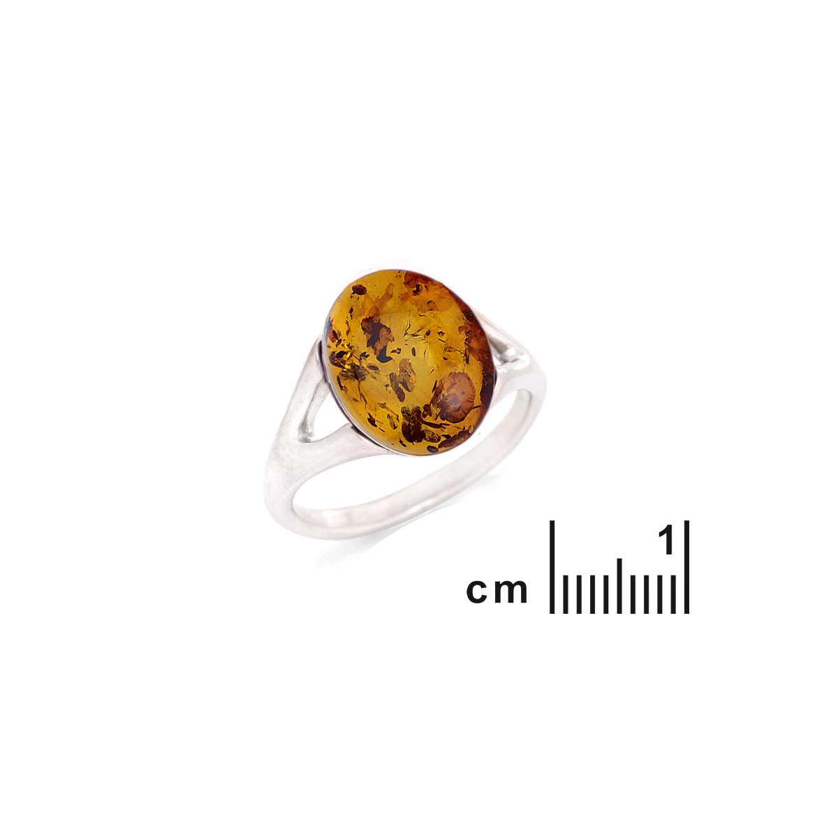 Bague ambre naturel, Argent 925 - vue 2